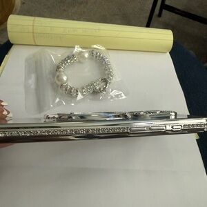 Silver Rhinestone phone case iPhone 16plus